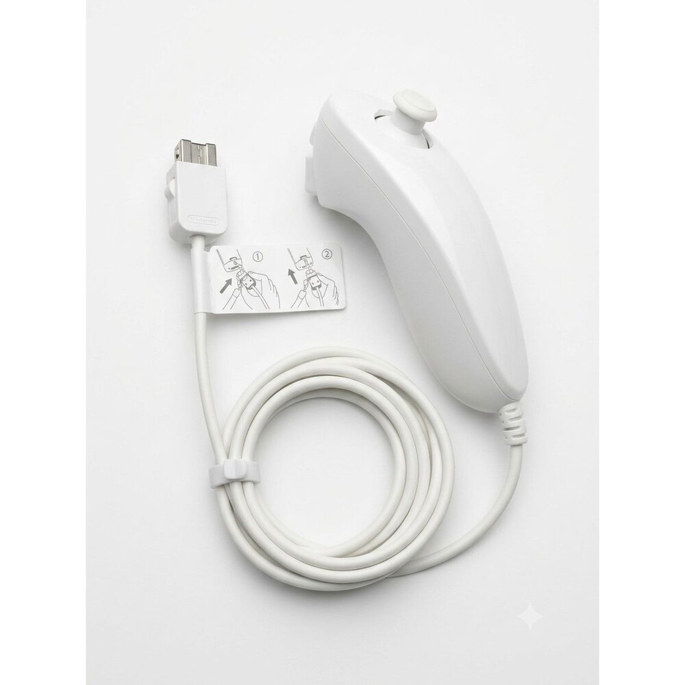 Wii Nunchuck White For Nintendo Video Game Controller Remote OEM - TESTED